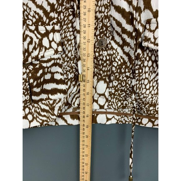 Cali And York Women's Sz. PL bronze abstracted print Light Coat - Picture 5 of 6